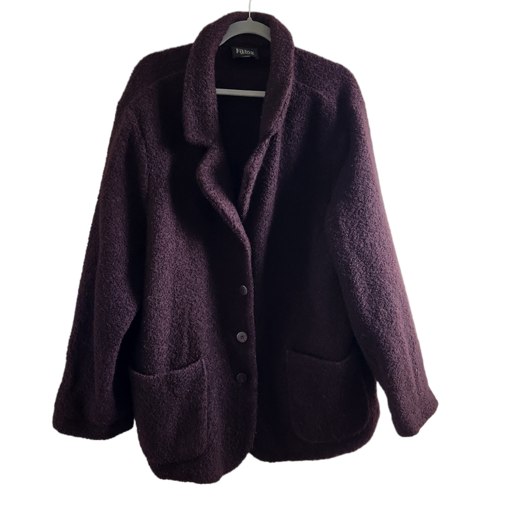 Eileen Fisher Purple Teddy Jacket